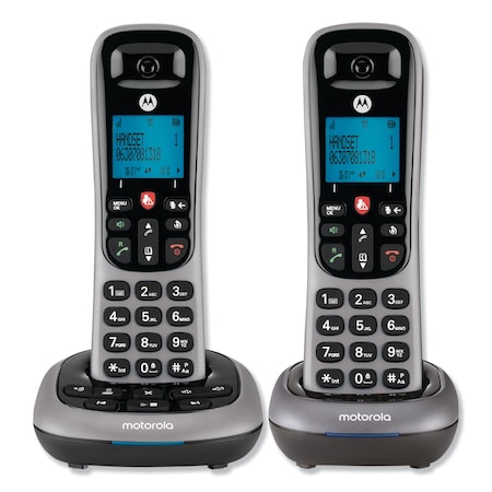 Motorola MTRCD400 Digital Cordless Telephone with Answering Machine, 2 Handsets CD4012